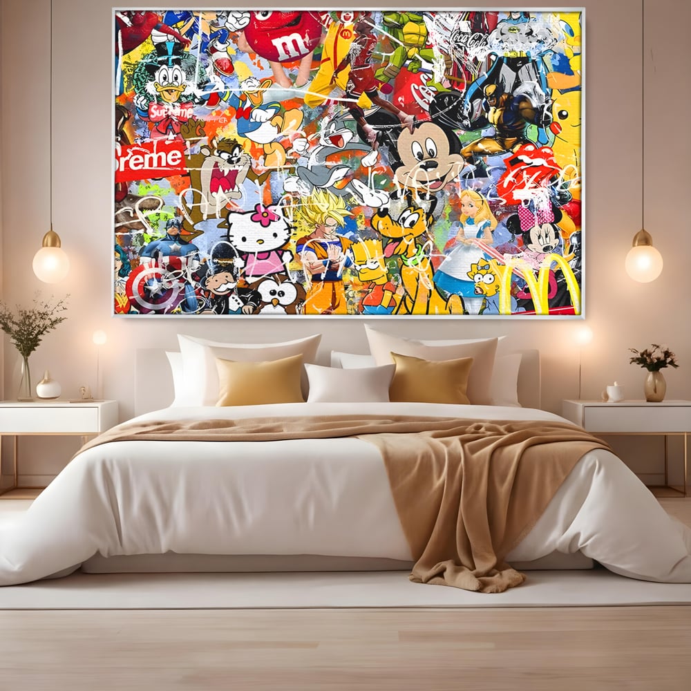 Tablou Canvas Premium, LuxCanva® B1046, Personaje Disney, Dormitor, Disney, Desene Animate, Copii, Mickey, Multicolor, Culori Vibrante
