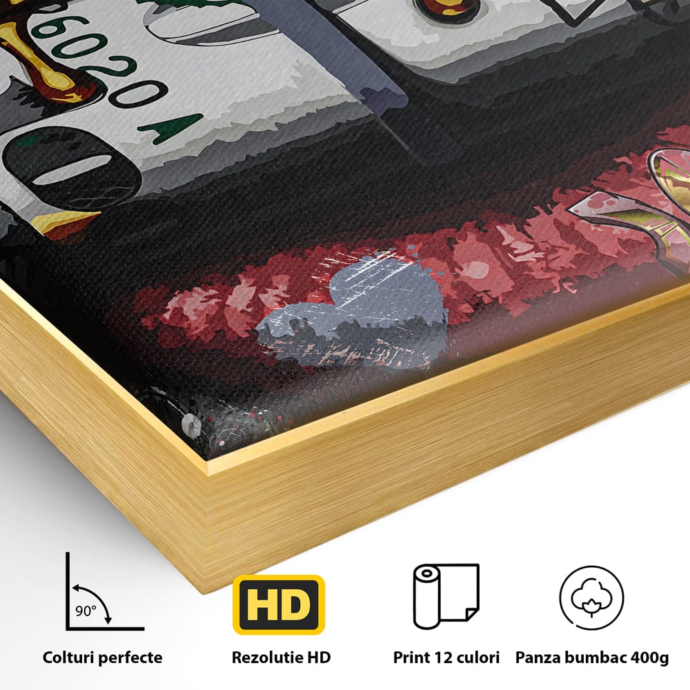Tablou Canvas Premium LuxCanva® B1047, Red Lips , Dormitor, Living, Dolari, Rosu, Buze, Senzualitate, Multicolor, Culori Vibrante