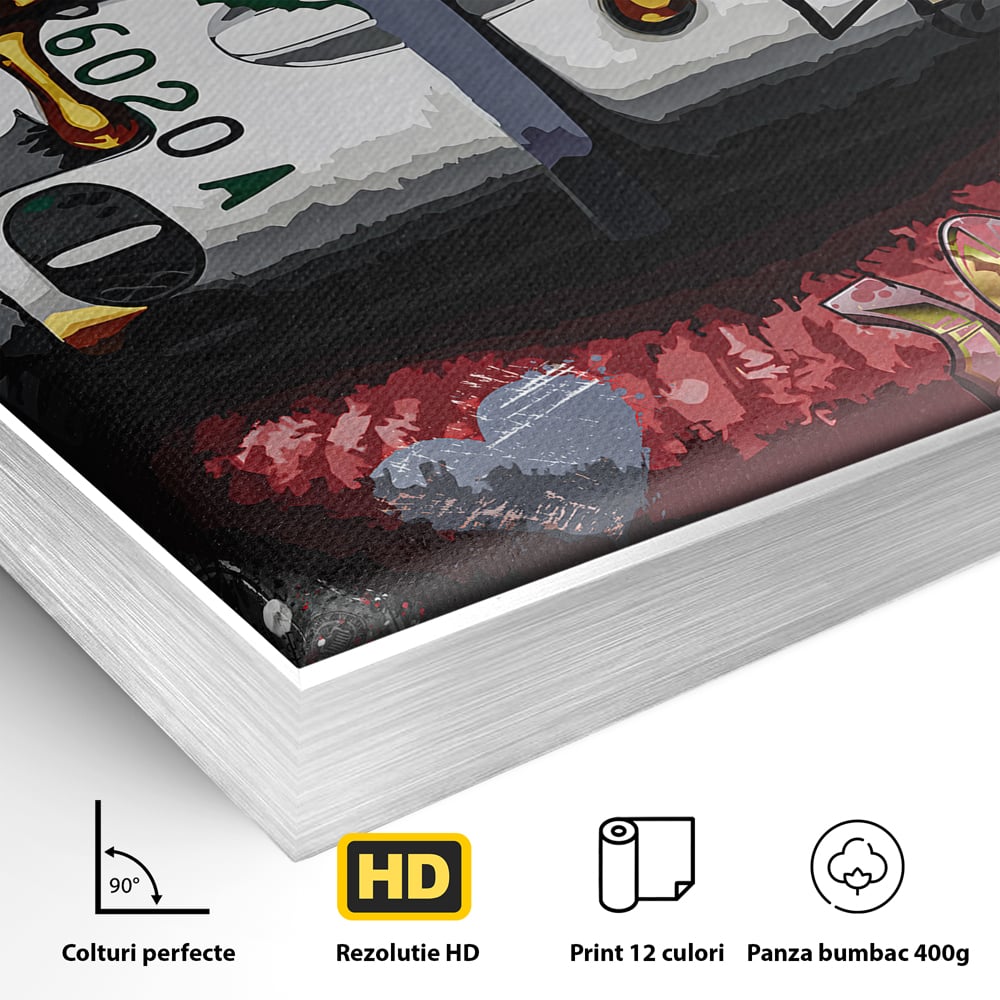 Tablou Canvas Premium LuxCanva® B1047, Red Lips , Dormitor, Living, Dolari, Rosu, Buze, Senzualitate, Multicolor, Culori Vibrante