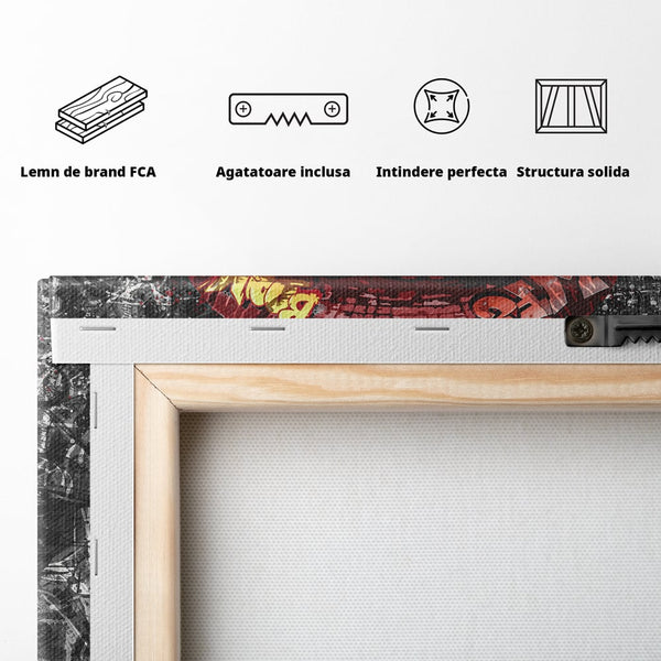 Tablou Canvas Premium LuxCanva® B1047, Red Lips , Dormitor, Living, Dolari, Rosu, Buze, Senzualitate, Multicolor, Culori Vibrante