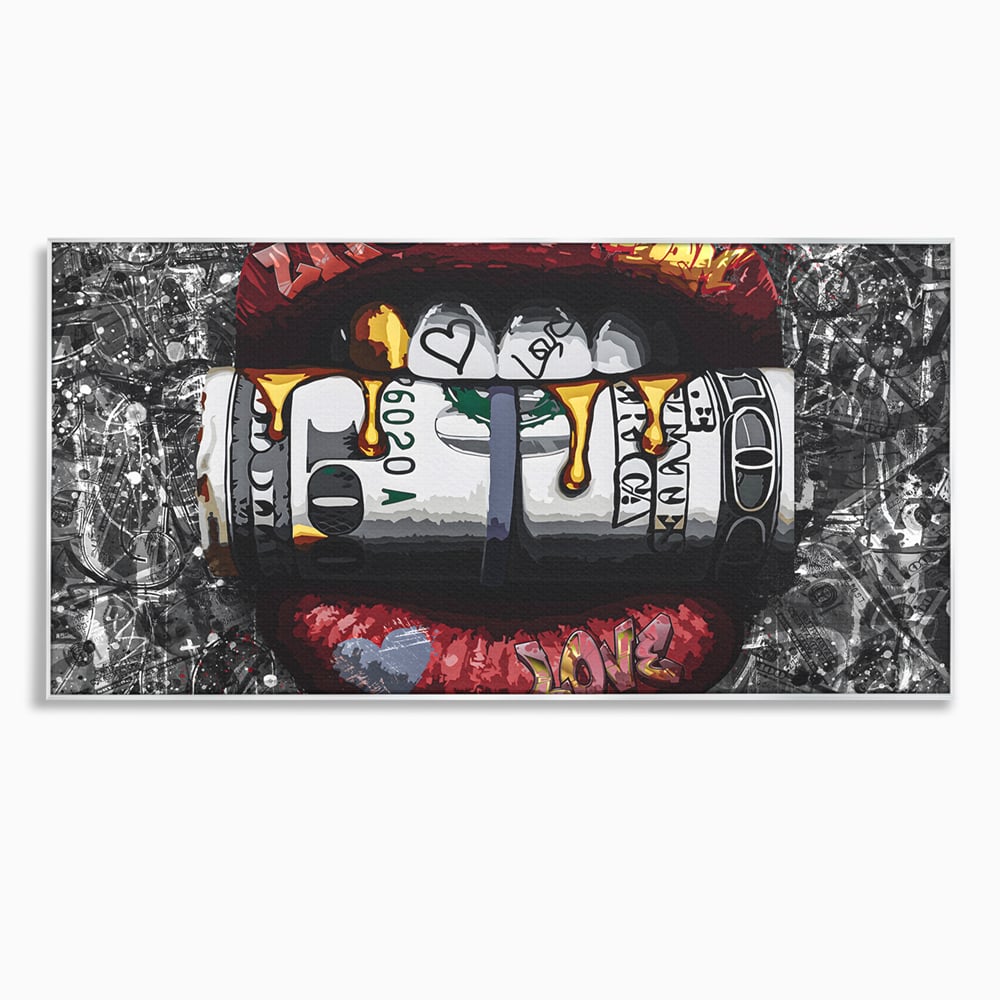 Tablou Canvas Premium LuxCanva® B1047, Red Lips , Dormitor, Living, Dolari, Rosu, Buze, Senzualitate, Multicolor, Culori Vibrante