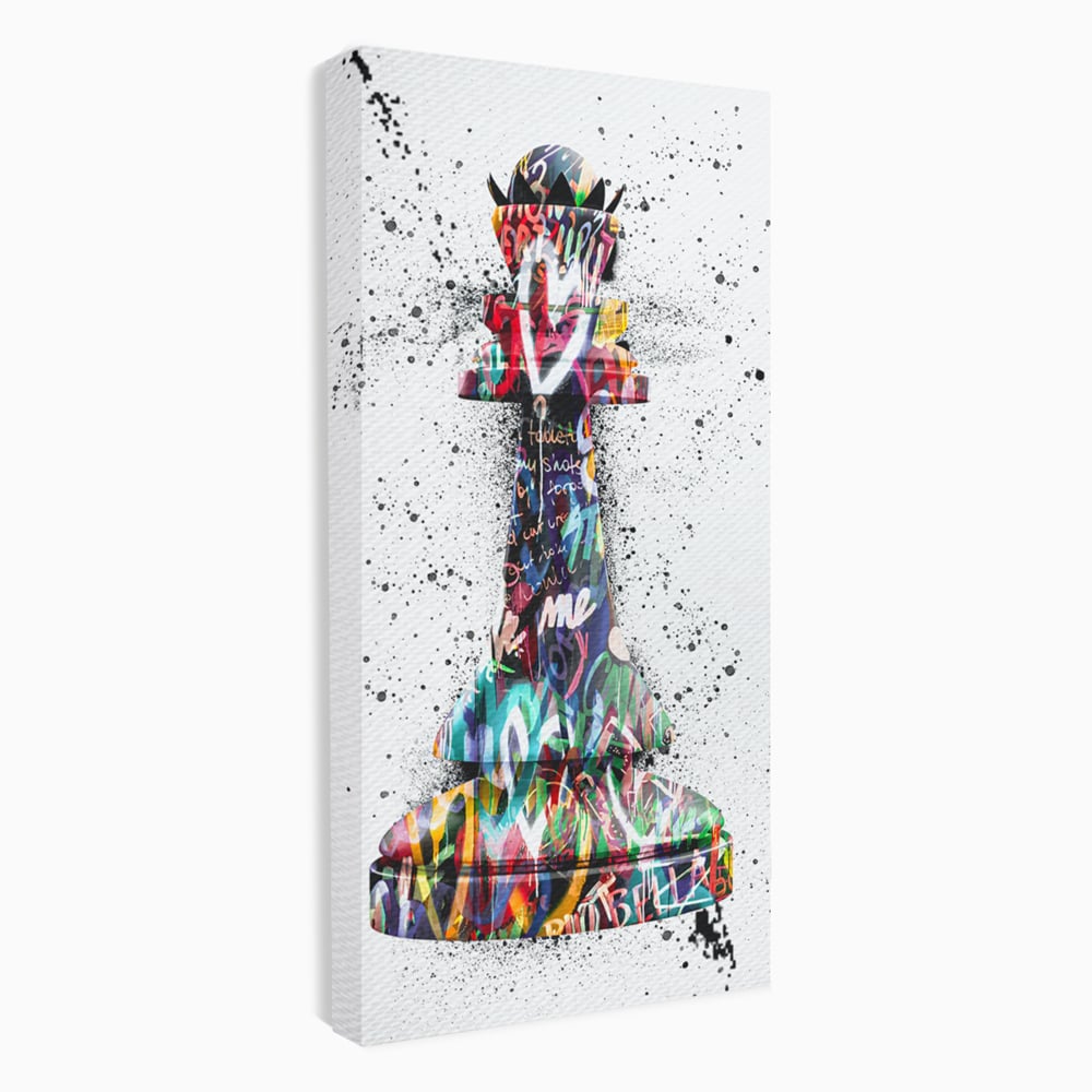 Tablou Canvas Premium LuxCanva® B1048, Chess Queen , Dormitor, Living, Iubire, Regina, Sah, Bella, Multicolor, Culori Vibrante