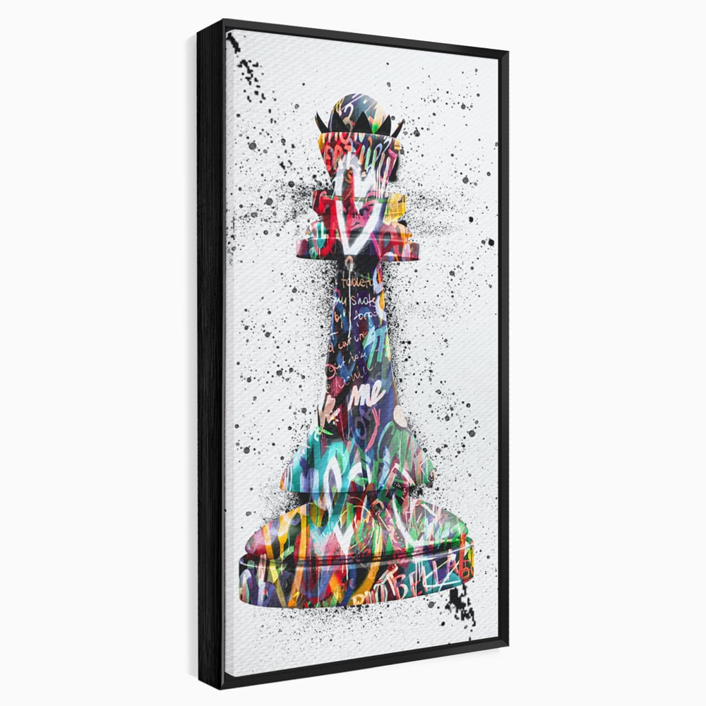 Tablou Canvas Premium LuxCanva® B1048, Chess Queen , Dormitor, Living, Iubire, Regina, Sah, Bella, Multicolor, Culori Vibrante