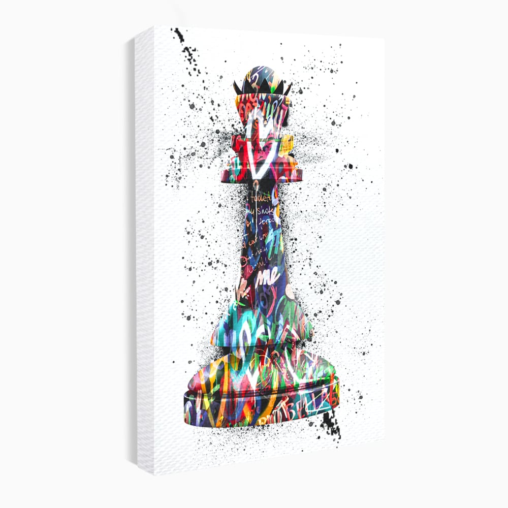 Tablou Canvas Premium LuxCanva® B1048, Chess Queen , Dormitor, Living, Iubire, Regina, Sah, Bella, Multicolor, Culori Vibrante