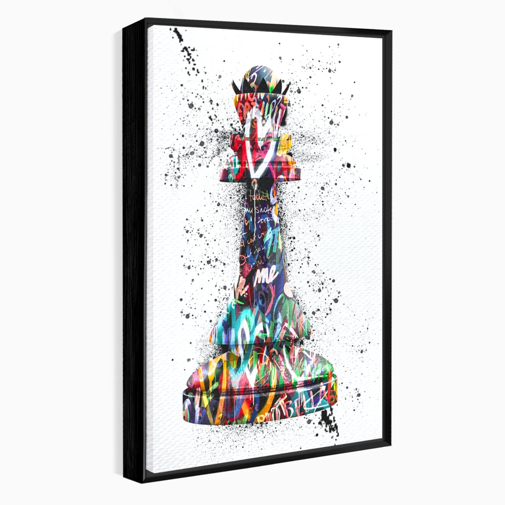 Tablou Canvas Premium LuxCanva® B1048, Chess Queen , Dormitor, Living, Iubire, Regina, Sah, Bella, Multicolor, Culori Vibrante