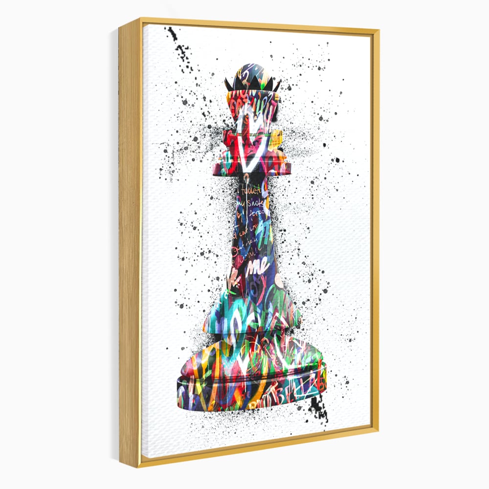 Tablou Canvas Premium LuxCanva® B1048, Chess Queen , Dormitor, Living, Iubire, Regina, Sah, Bella, Multicolor, Culori Vibrante