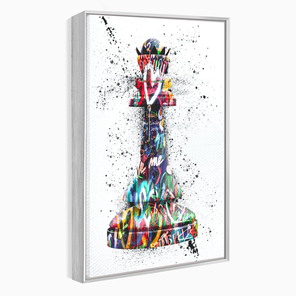 Tablou Canvas Premium LuxCanva® B1048, Chess Queen , Dormitor, Living, Iubire, Regina, Sah, Bella, Multicolor, Culori Vibrante