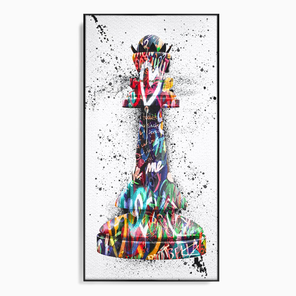 Tablou Canvas Premium LuxCanva® B1048, Chess Queen , Dormitor, Living, Iubire, Regina, Sah, Bella, Multicolor, Culori Vibrante