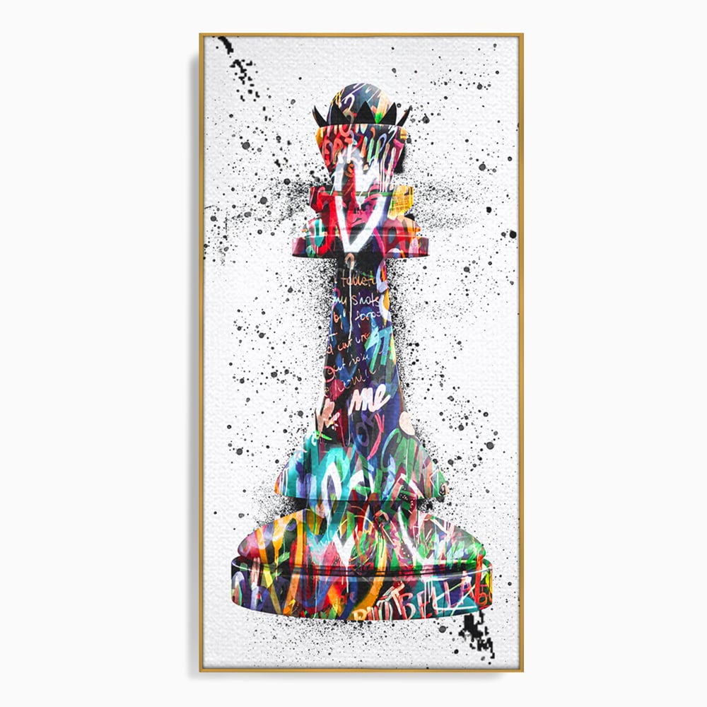 Tablou Canvas Premium LuxCanva® B1048, Chess Queen , Dormitor, Living, Iubire, Regina, Sah, Bella, Multicolor, Culori Vibrante