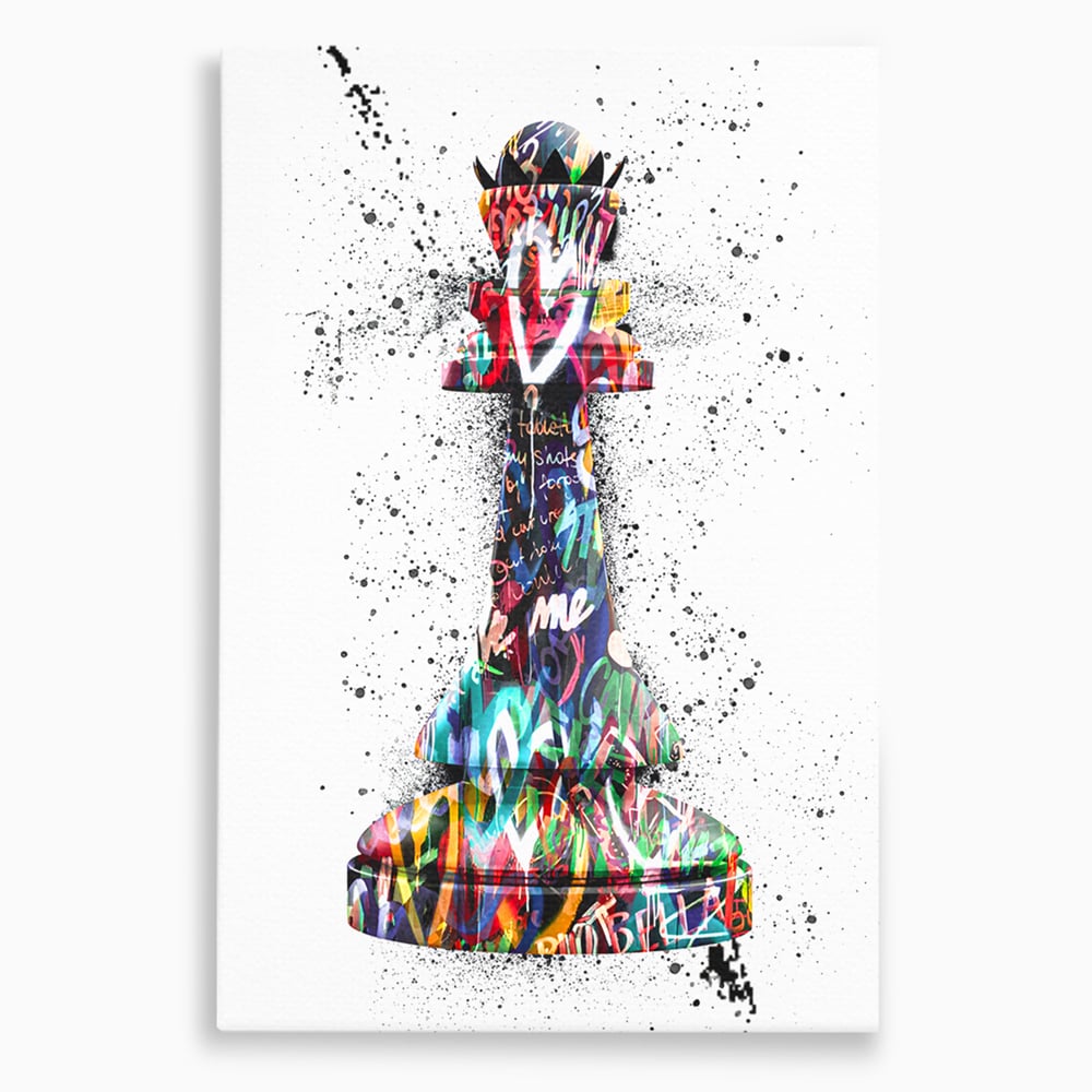 Tablou Canvas Premium LuxCanva® B1048, Chess Queen , Dormitor, Living, Iubire, Regina, Sah, Bella, Multicolor, Culori Vibrante