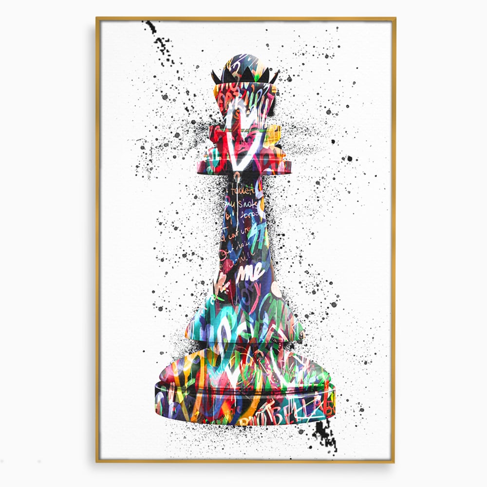 Tablou Canvas Premium LuxCanva® B1048, Chess Queen , Dormitor, Living, Iubire, Regina, Sah, Bella, Multicolor, Culori Vibrante