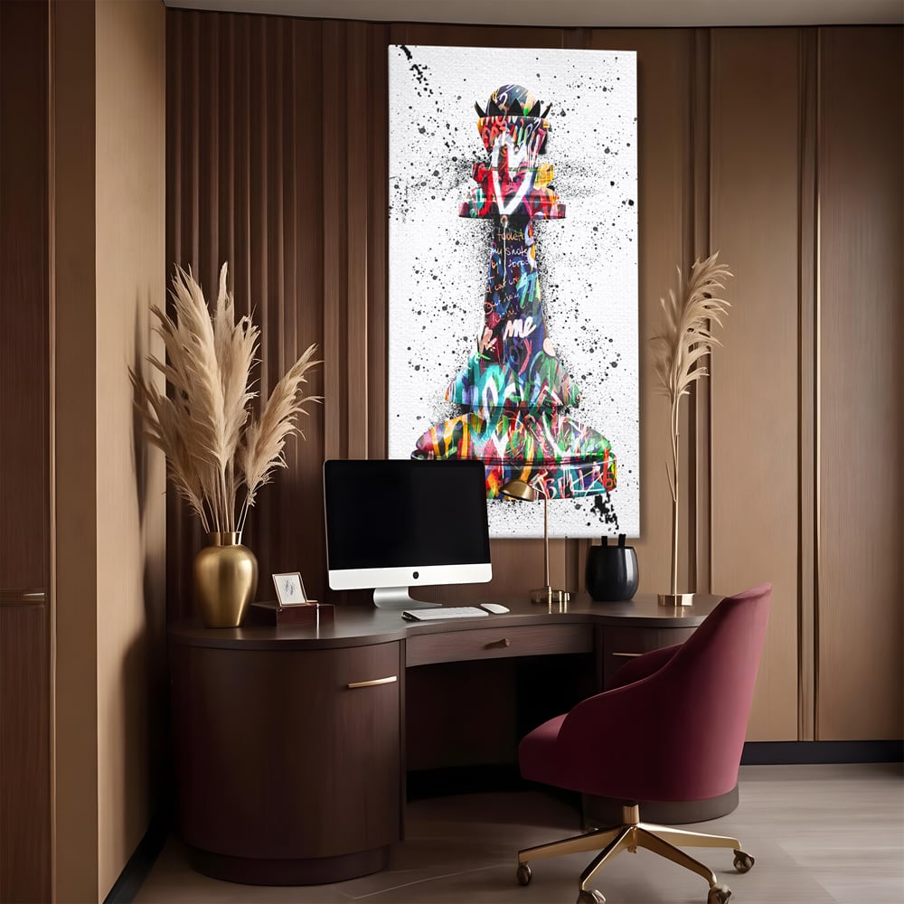 Tablou Canvas Premium LuxCanva® B1048, Chess Queen , Dormitor, Living, Iubire, Regina, Sah, Bella, Multicolor, Culori Vibrante