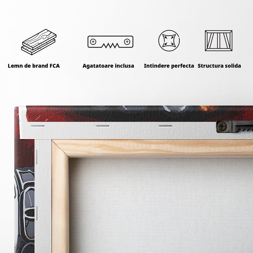 Tablou Canvas Premium LuxCanva® B1049, Dollar Lips , Living, Bani, Financiar, Buze, Rosu, Colorat, Culori Vibrante