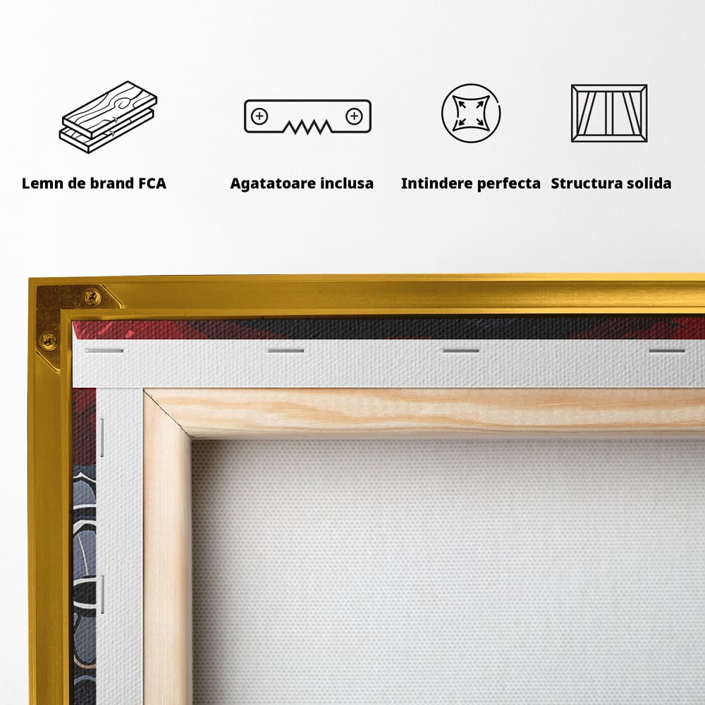 Tablou Canvas Premium LuxCanva® B1049, Dollar Lips , Living, Bani, Financiar, Buze, Rosu, Colorat, Culori Vibrante