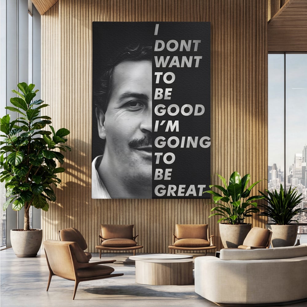 Tablou Canvas Premium LuxCanva® B1051, Pablo Escobar , Birou, Columbia, Baron, Escobar, Culori Vibrante