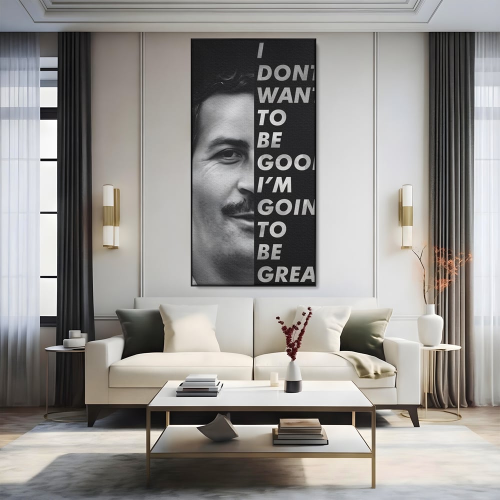 Tablou Canvas Premium LuxCanva® B1051, Pablo Escobar , Birou, Columbia, Baron, Escobar, Culori Vibrante