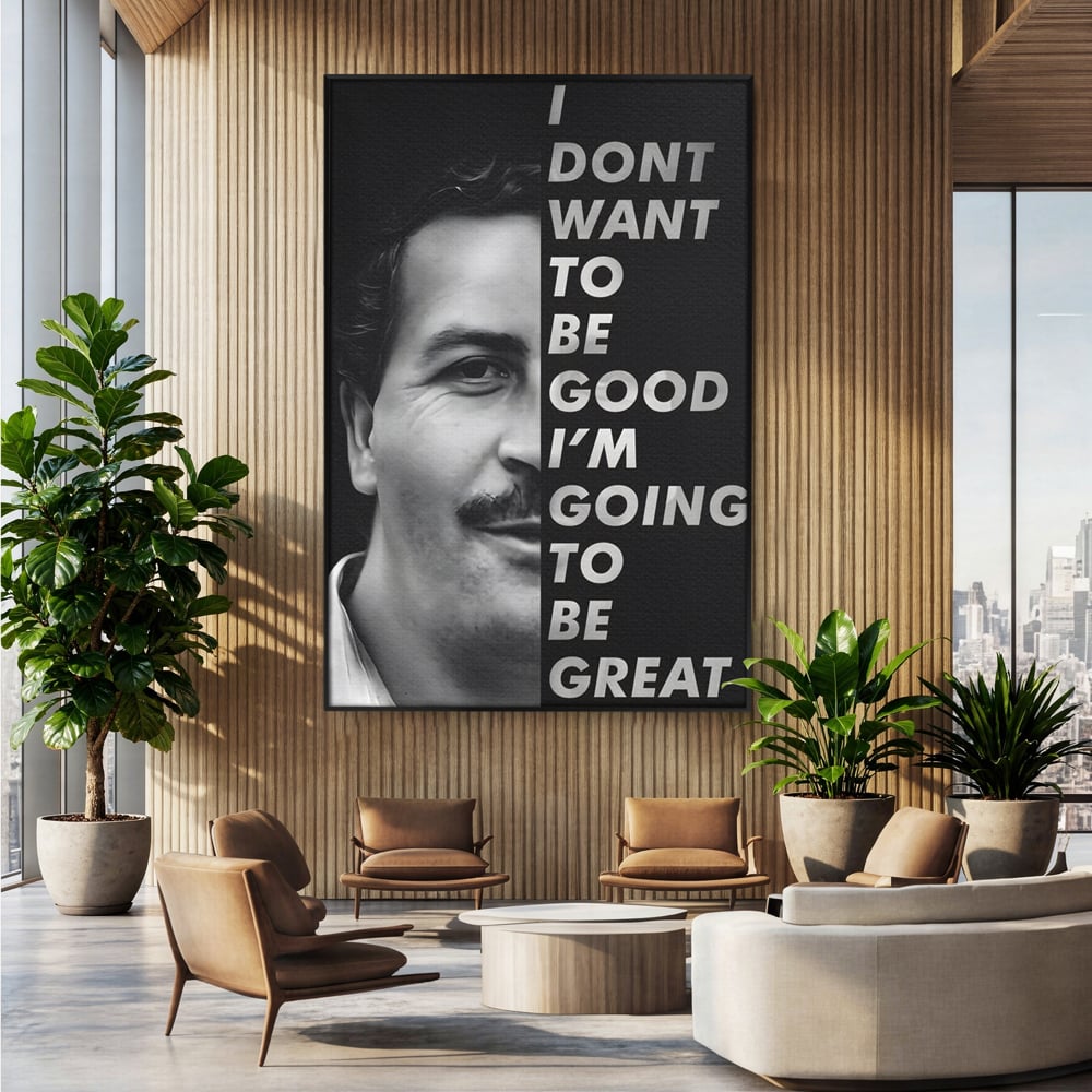 Tablou Canvas Premium LuxCanva® B1051, Pablo Escobar , Birou, Columbia, Baron, Escobar, Culori Vibrante