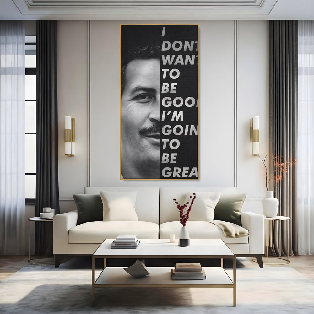 Tablou Canvas Premium LuxCanva® B1051, Pablo Escobar , Birou, Columbia, Baron, Escobar, Culori Vibrante