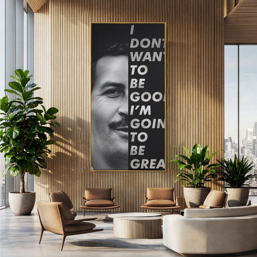 Tablou Canvas Premium LuxCanva® B1051, Pablo Escobar , Birou, Columbia, Baron, Escobar, Culori Vibrante