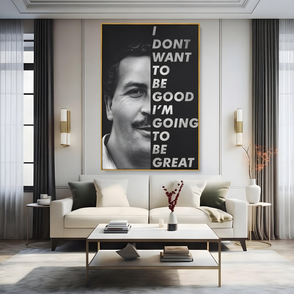 Tablou Canvas Premium LuxCanva® B1051, Pablo Escobar , Birou, Columbia, Baron, Escobar, Culori Vibrante
