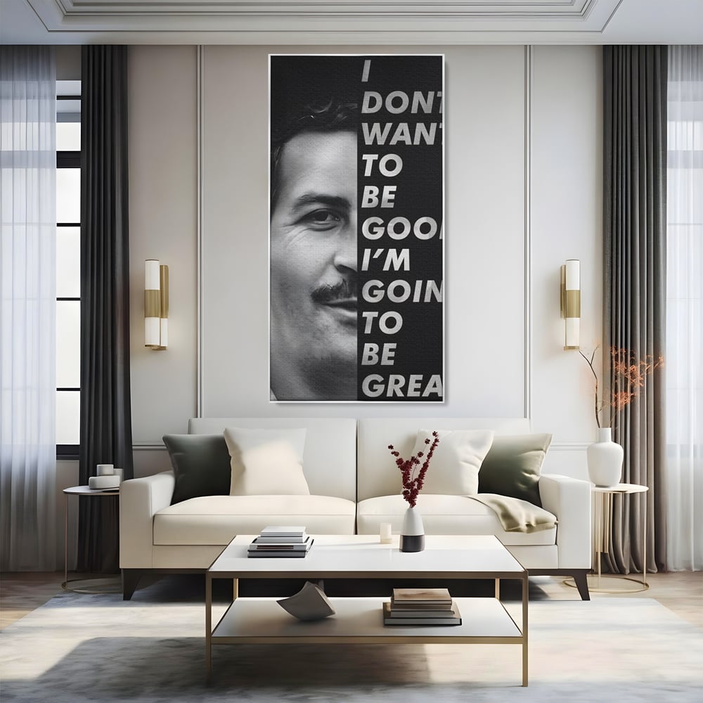 Tablou Canvas Premium LuxCanva® B1051, Pablo Escobar , Birou, Columbia, Baron, Escobar, Culori Vibrante