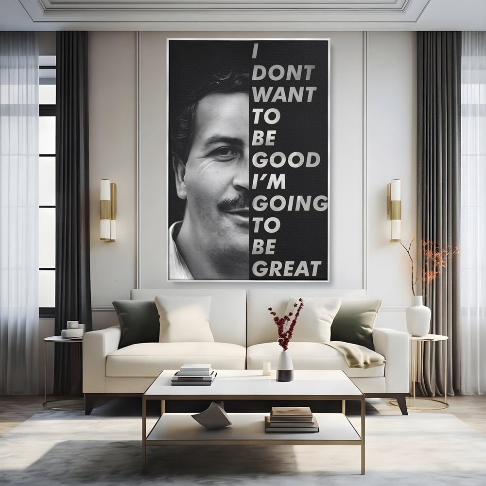 Tablou Canvas Premium LuxCanva® B1051, Pablo Escobar , Birou, Columbia, Baron, Escobar, Culori Vibrante