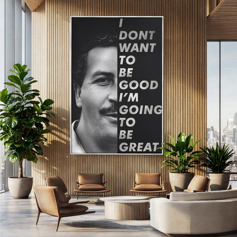Tablou Canvas Premium LuxCanva® B1051, Pablo Escobar , Birou, Columbia, Baron, Escobar, Culori Vibrante