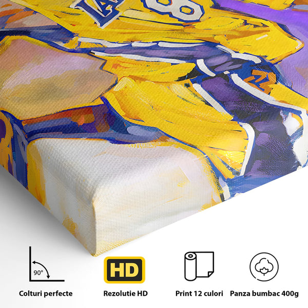 Tablou Canvas Premium LuxCanva® B1052, Kobe Bryant , Camera copii, Lakers, Baschetbalist, American, NBA, Culori Vibrante