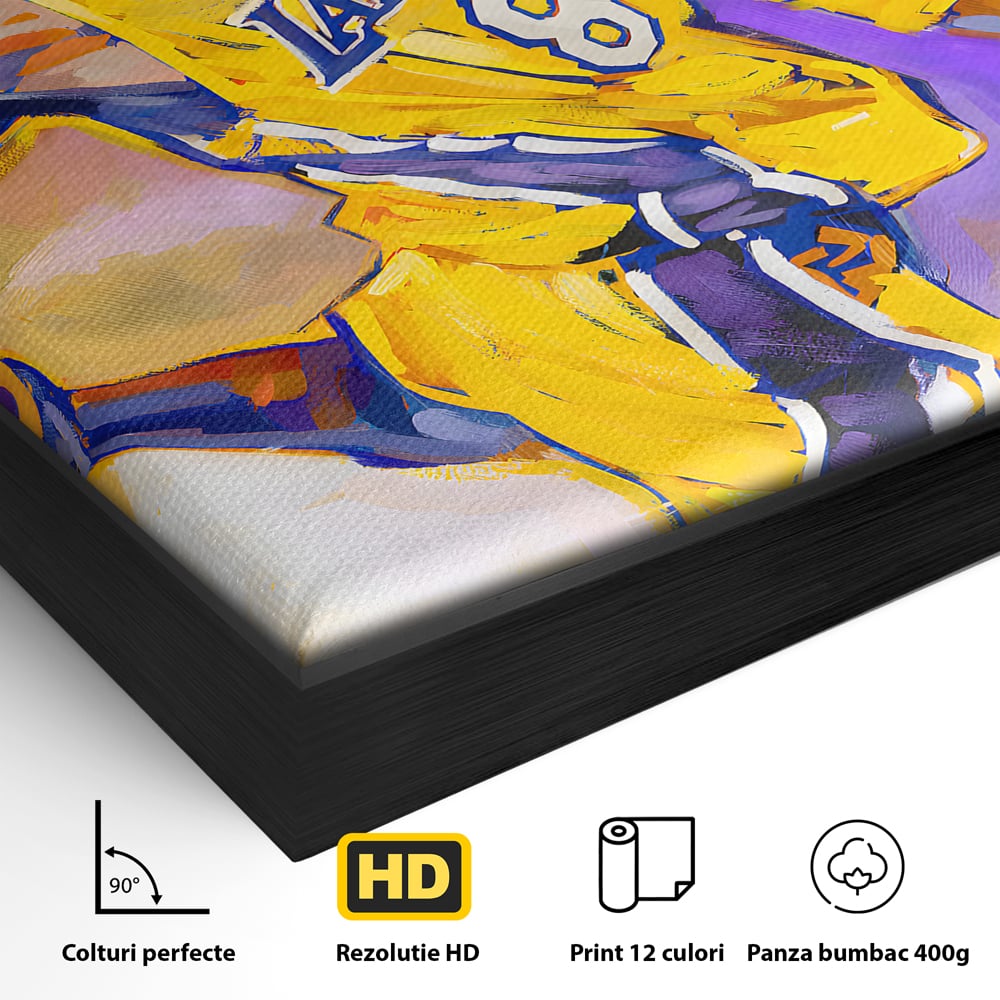 Tablou Canvas Premium LuxCanva® B1052, Kobe Bryant , Camera copii, Lakers, Baschetbalist, American, NBA, Culori Vibrante