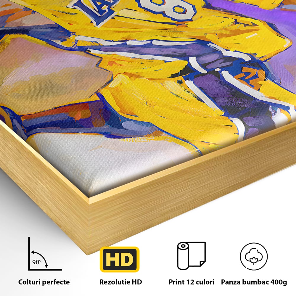 Tablou Canvas Premium LuxCanva® B1052, Kobe Bryant , Camera copii, Lakers, Baschetbalist, American, NBA, Culori Vibrante