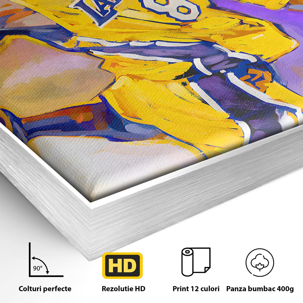 Tablou Canvas Premium LuxCanva® B1052, Kobe Bryant , Camera copii, Lakers, Baschetbalist, American, NBA, Culori Vibrante
