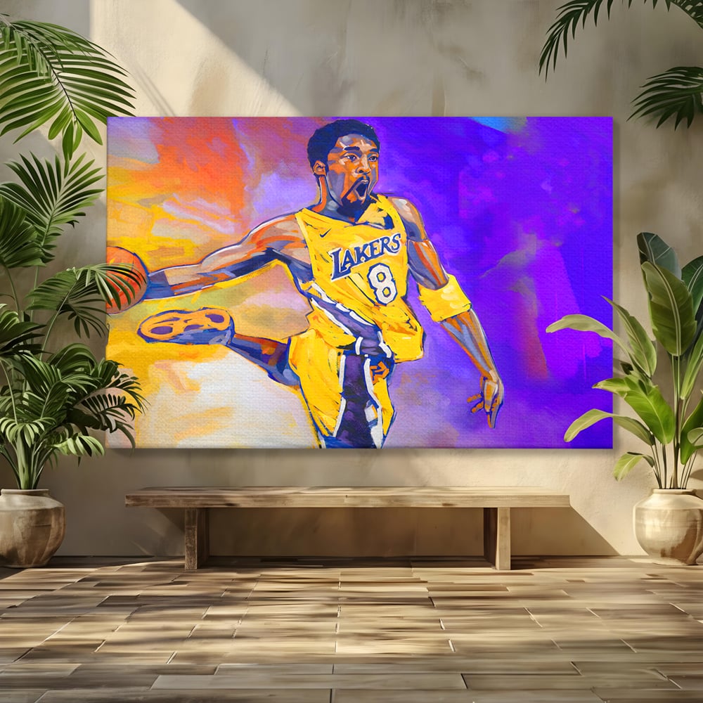 Tablou Canvas Premium LuxCanva® B1052, Kobe Bryant , Camera copii, Lakers, Baschetbalist, American, NBA, Culori Vibrante