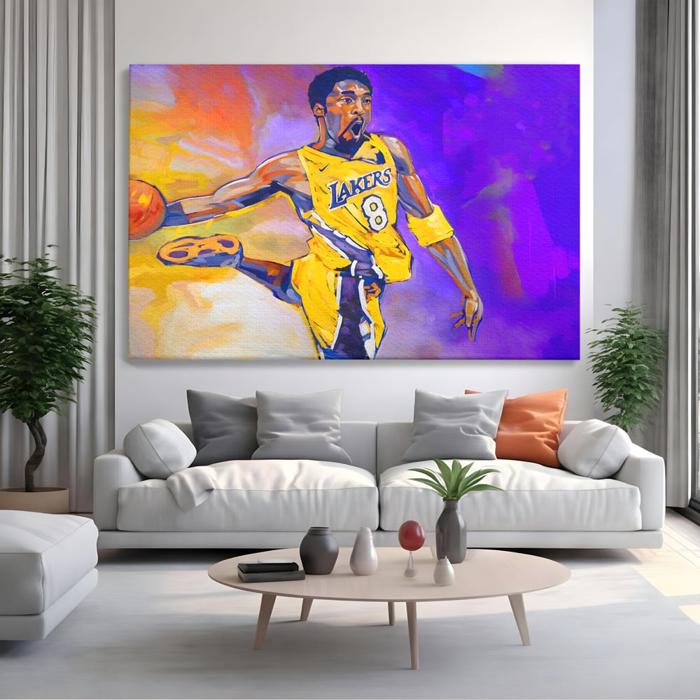 Tablou Canvas Premium LuxCanva® B1052, Kobe Bryant , Camera copii, Lakers, Baschetbalist, American, NBA, Culori Vibrante