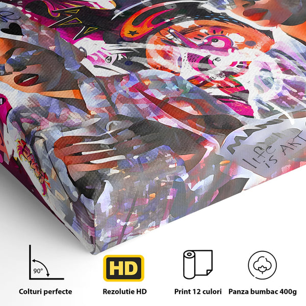 Tablou Canvas Premium LuxCanva® B1053, Life Is Art , Living, Fashion, Louis Vuitton, Beauty, Culori Vibrante