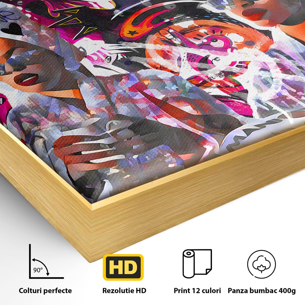 Tablou Canvas Premium LuxCanva® B1053, Life Is Art , Living, Fashion, Louis Vuitton, Beauty, Culori Vibrante