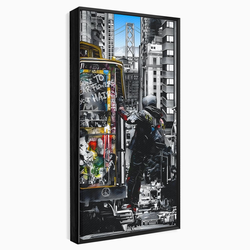 Tablou Canvas Premium LuxCanva® B1054, Calator prin oras , Decorativ, Living, Calator, San Francisco, Oras, Culori Vibrante