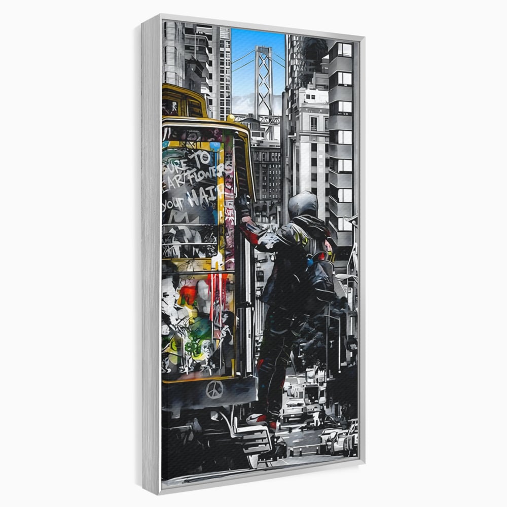 Tablou Canvas Premium LuxCanva® B1054, Calator prin oras , Decorativ, Living, Calator, San Francisco, Oras, Culori Vibrante