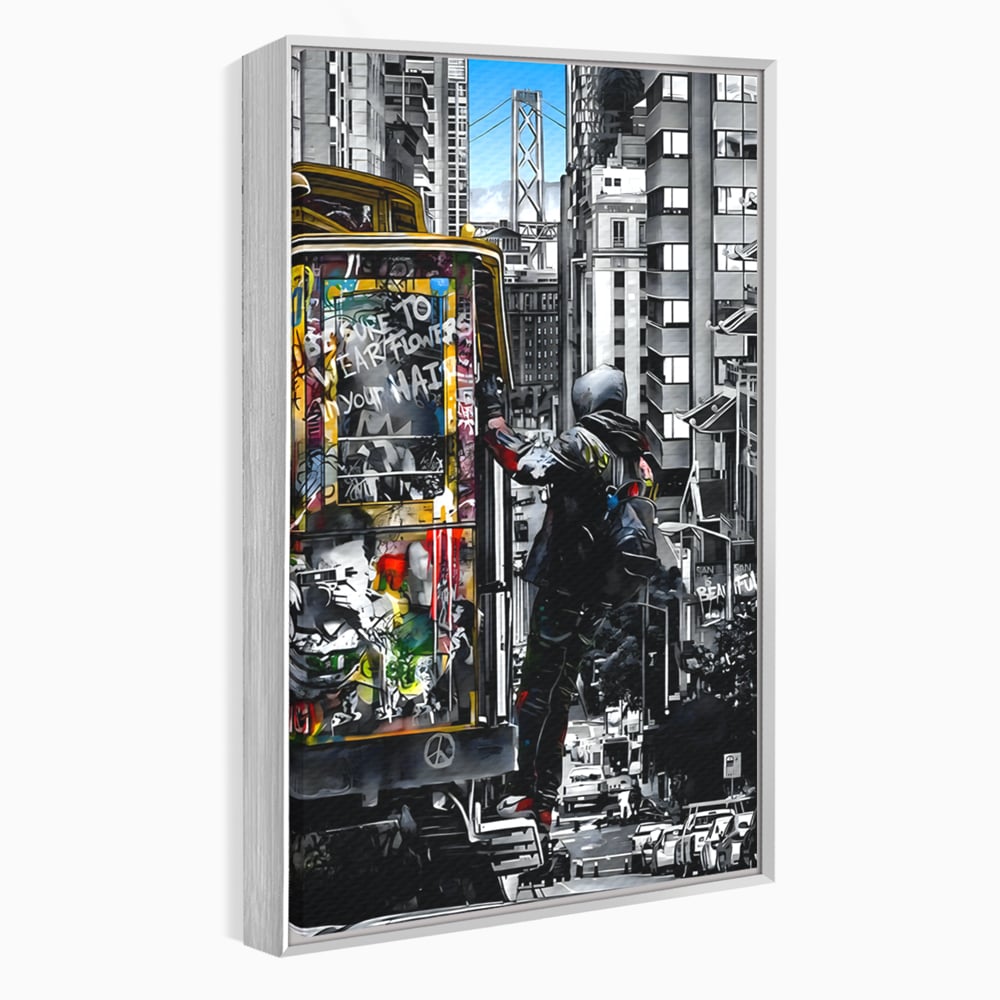 Tablou Canvas Premium LuxCanva® B1054, Calator prin oras , Decorativ, Living, Calator, San Francisco, Oras, Culori Vibrante