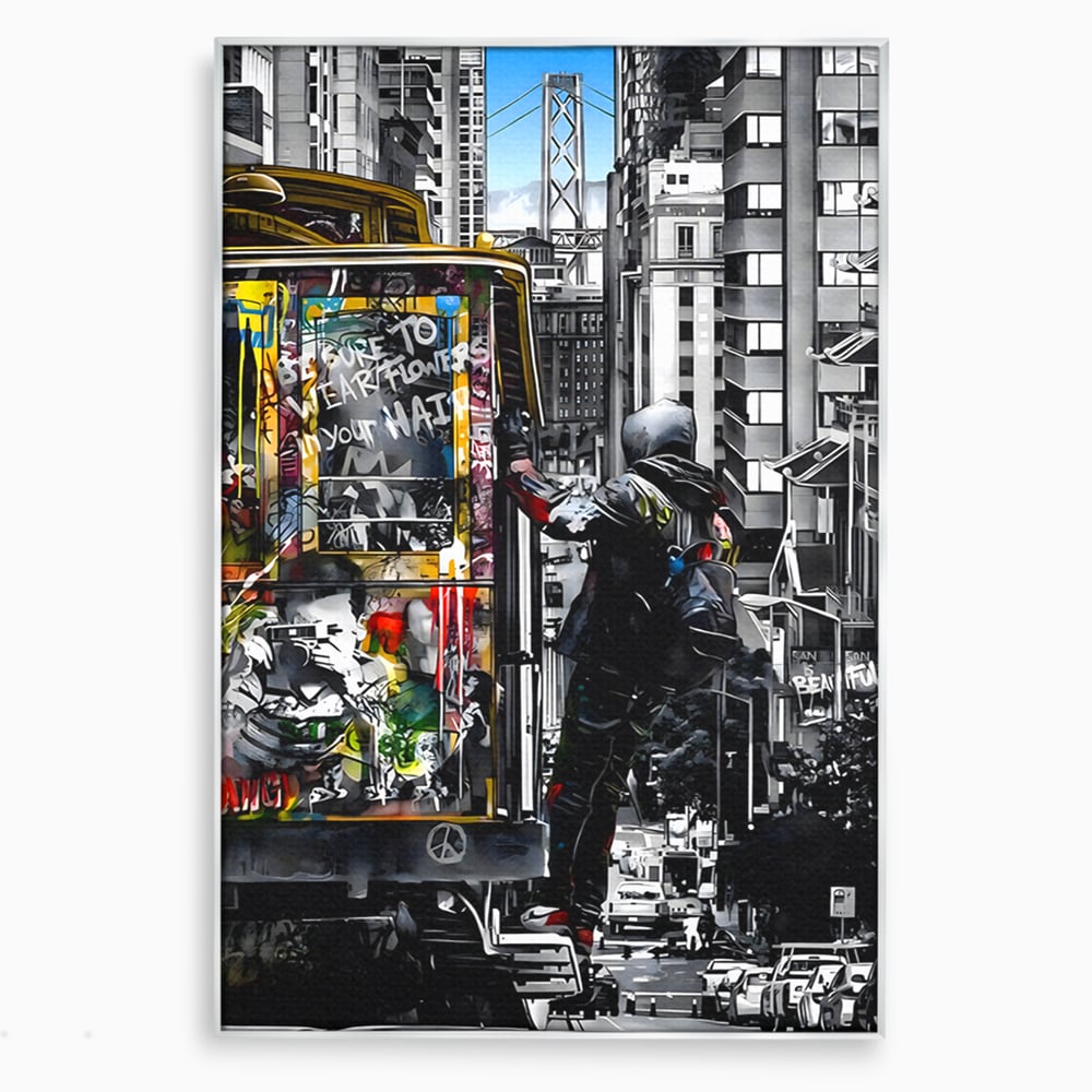 Tablou Canvas Premium LuxCanva® B1054, Calator prin oras , Decorativ, Living, Calator, San Francisco, Oras, Culori Vibrante