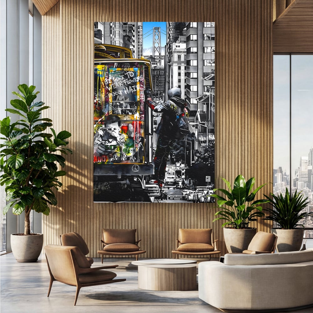 Tablou Canvas Premium LuxCanva® B1054, Calator prin oras , Decorativ, Living, Calator, San Francisco, Oras, Culori Vibrante