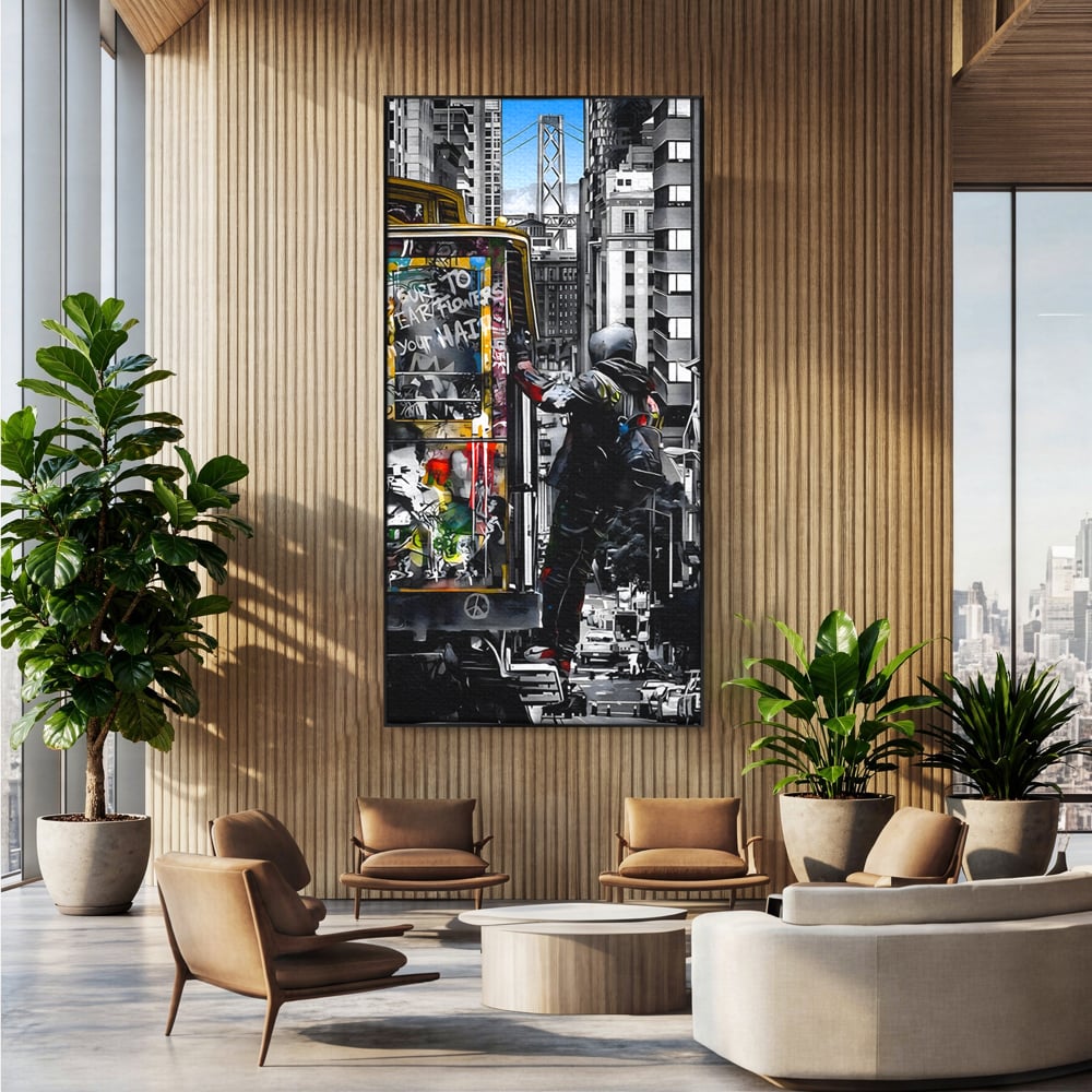 Tablou Canvas Premium LuxCanva® B1054, Calator prin oras , Decorativ, Living, Calator, San Francisco, Oras, Culori Vibrante