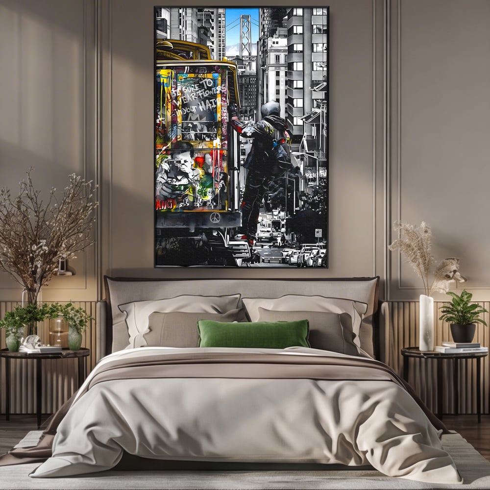 Tablou Canvas Premium LuxCanva® B1054, Calator prin oras , Decorativ, Living, Calator, San Francisco, Oras, Culori Vibrante