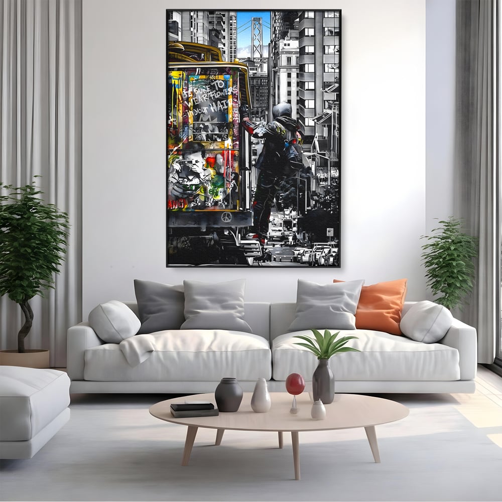 Tablou Canvas Premium LuxCanva® B1054, Calator prin oras , Decorativ, Living, Calator, San Francisco, Oras, Culori Vibrante