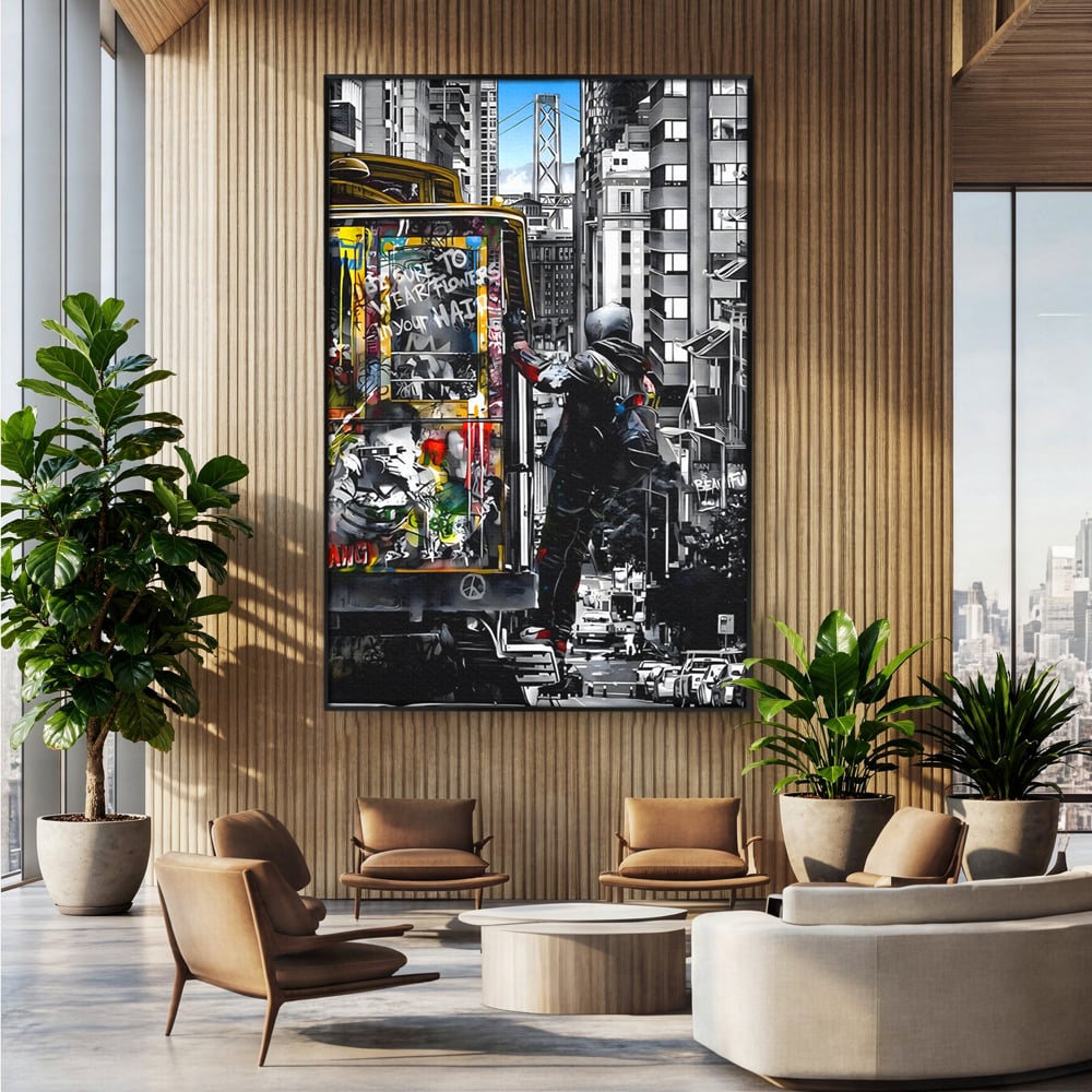 Tablou Canvas Premium LuxCanva® B1054, Calator prin oras , Decorativ, Living, Calator, San Francisco, Oras, Culori Vibrante