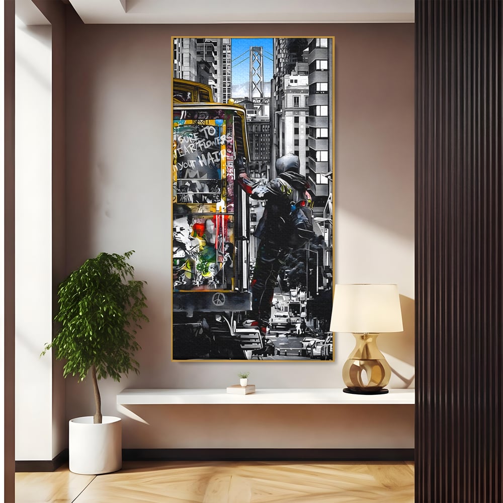 Tablou Canvas Premium LuxCanva® B1054, Calator prin oras , Decorativ, Living, Calator, San Francisco, Oras, Culori Vibrante