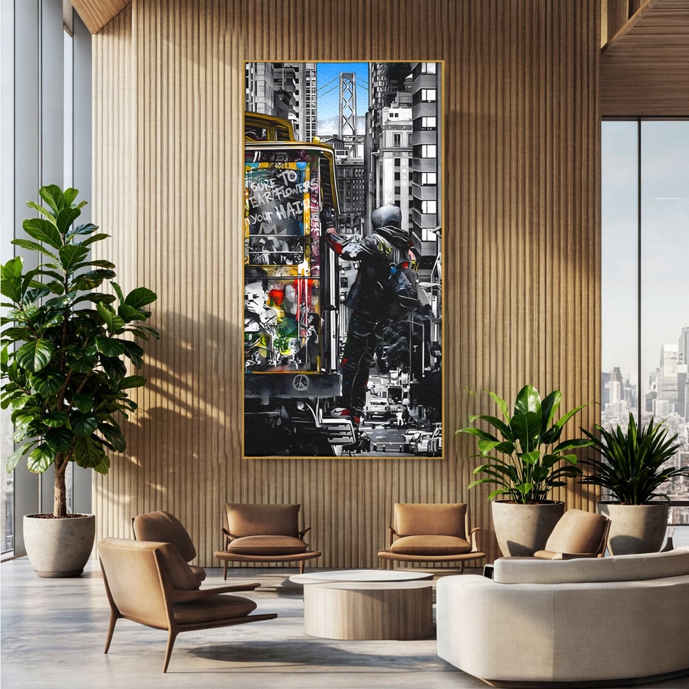 Tablou Canvas Premium LuxCanva® B1054, Calator prin oras , Decorativ, Living, Calator, San Francisco, Oras, Culori Vibrante