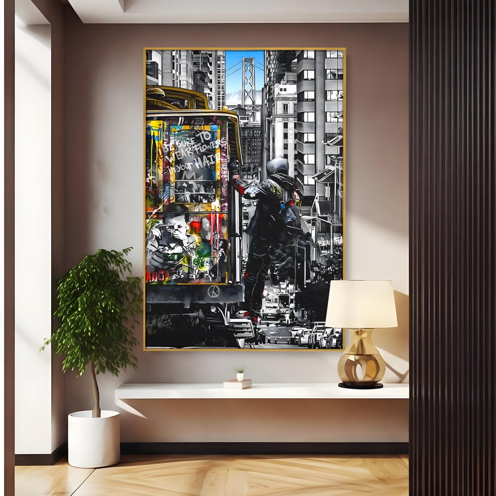 Tablou Canvas Premium LuxCanva® B1054, Calator prin oras , Decorativ, Living, Calator, San Francisco, Oras, Culori Vibrante