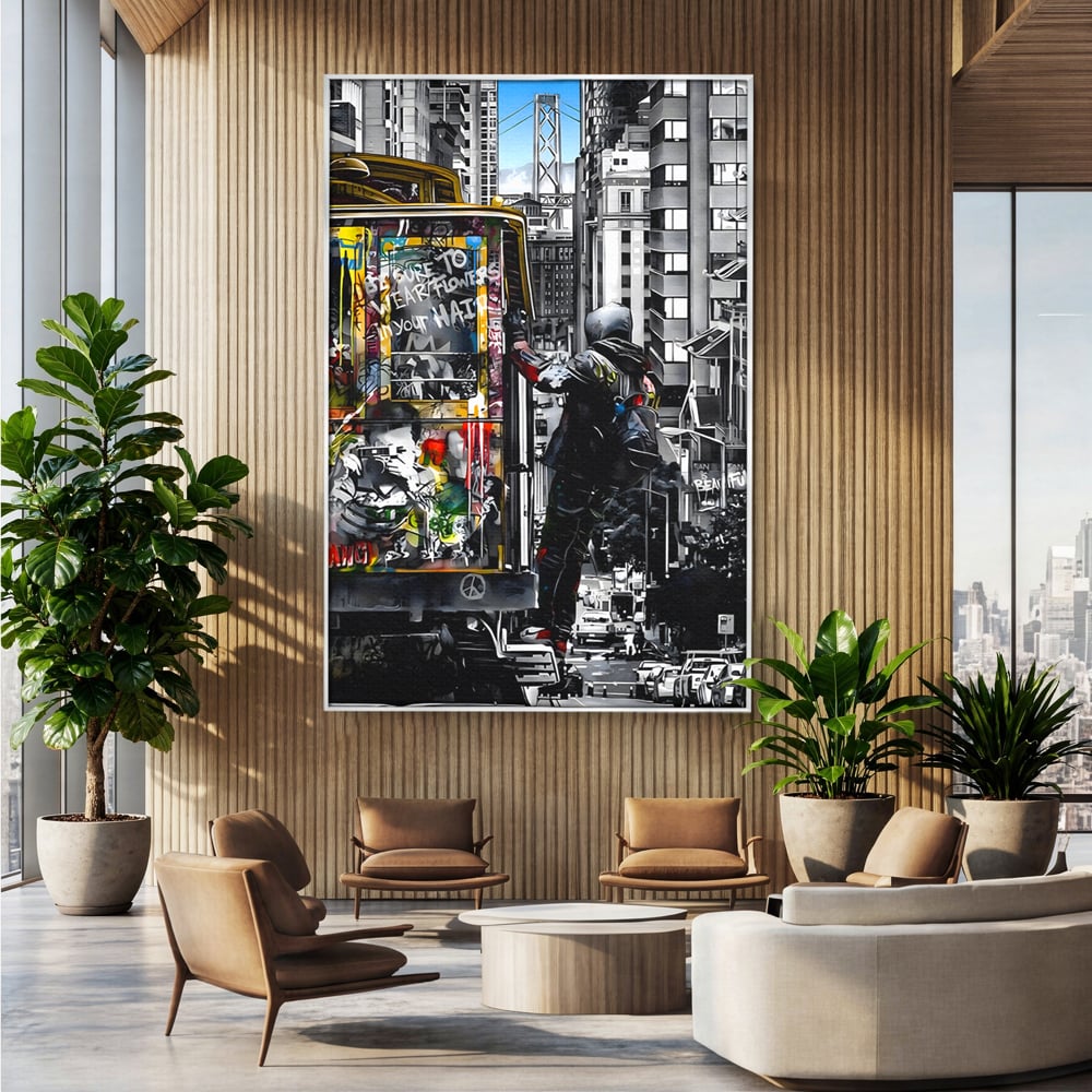 Tablou Canvas Premium LuxCanva® B1054, Calator prin oras , Decorativ, Living, Calator, San Francisco, Oras, Culori Vibrante