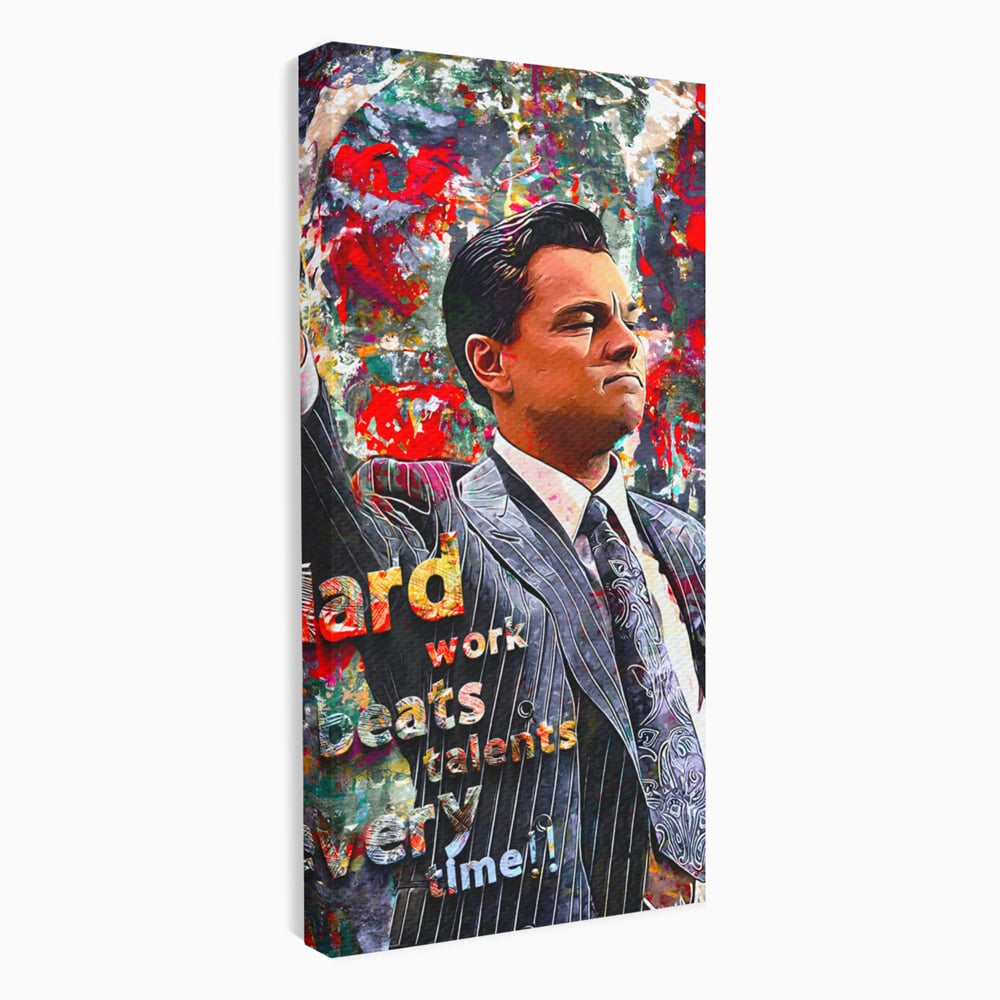 Tablou Canvas Premium LuxCanva® B1055, The Wolf of Wall Street , Decorativ, Living, Film, Bursa, Oscar, DiCaprio, Motivational, Culori Vibrante