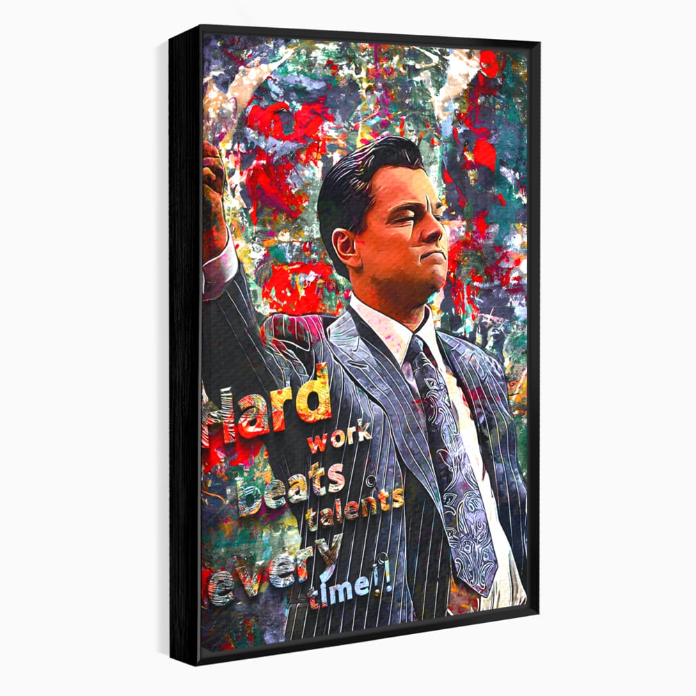 Tablou Canvas Premium LuxCanva® B1055, The Wolf of Wall Street , Decorativ, Living, Film, Bursa, Oscar, DiCaprio, Motivational, Culori Vibrante